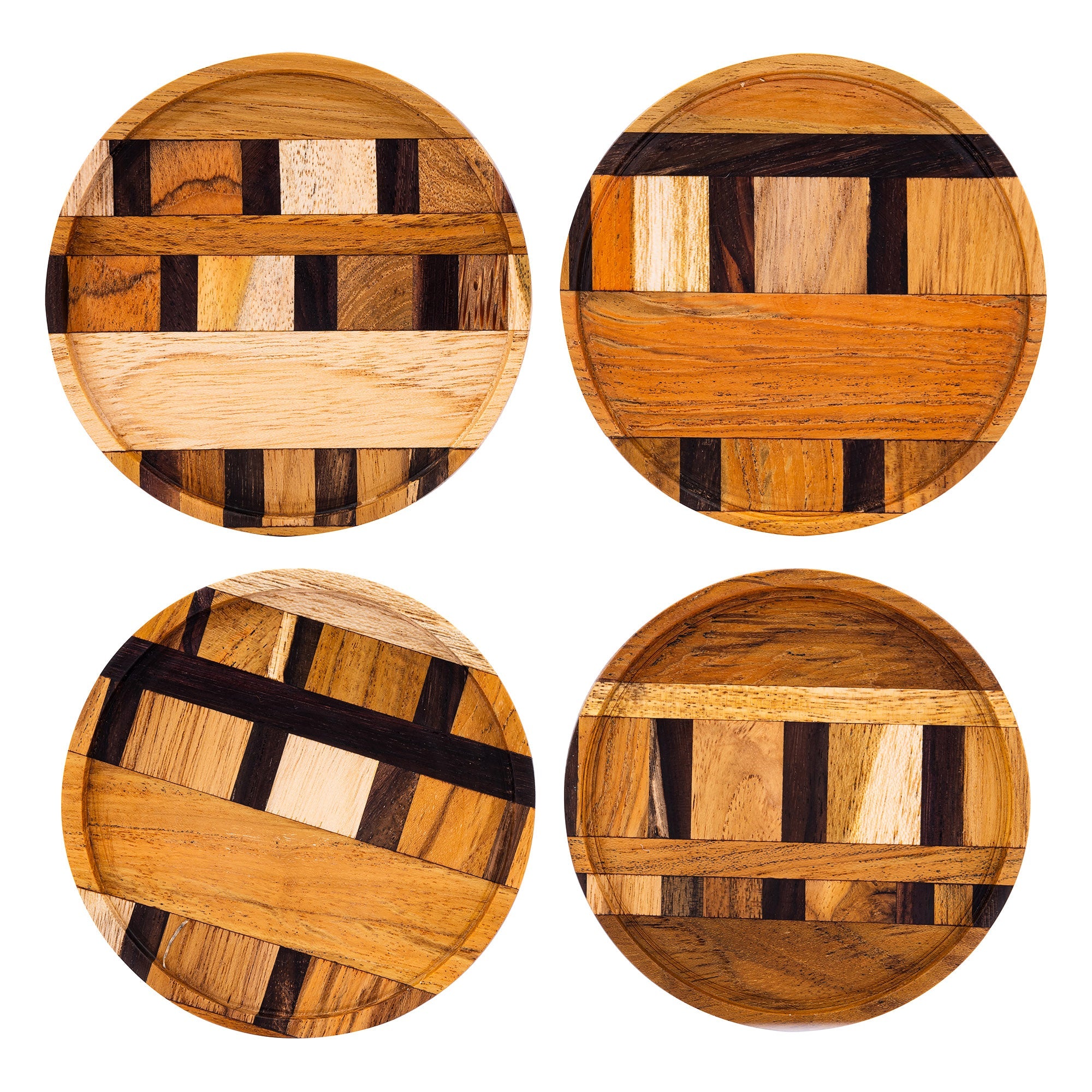 Unique Handmade End Grain Wooden Coasters (Set of 2 or 4)-0